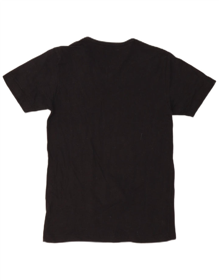 KAPPA Γυναικείο T-Shirt Top UK 14 Large μαύρο βαμβακερό