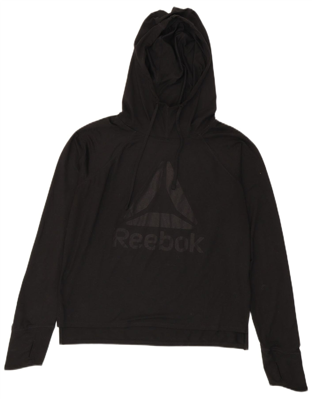 Γυναικεία Reebok Oversized Graphic Hoodie Jumper UK 10 Small Black