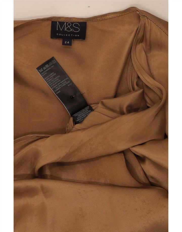 Marks & Spencer Asymmetric Cardigan Top UK 24 4XL Beige Polyester