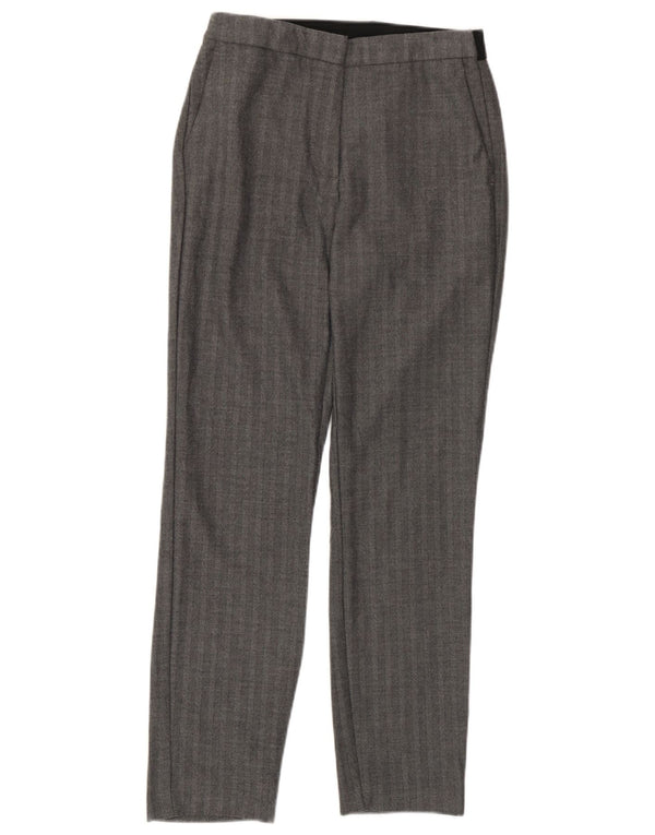 Zara Γυναικείο Slim παντελόνι Chino UK 10 Small W26 L26 Grey Ψαροκόκαλο