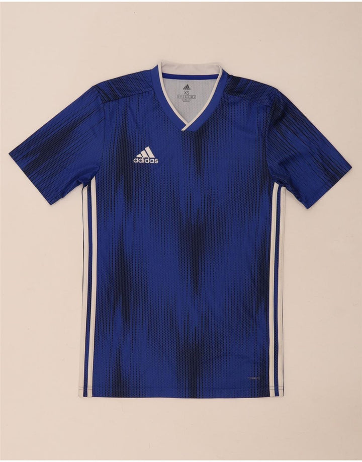 Ανδρικό T-Shirt Climalite Adidas Top XS Blue Geometric Polyester