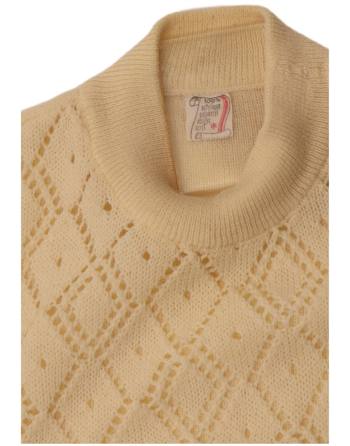 Γυναικείο πουλόβερ με λαιμό χελώνα VINTAGE UK 10 Small Off White