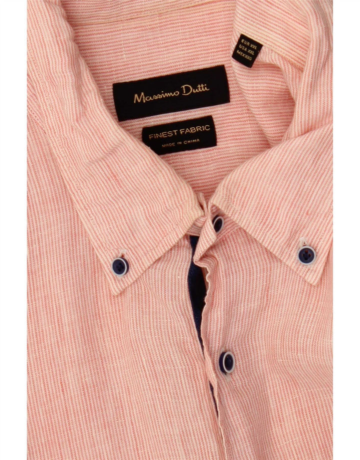Ανδρικό πουκάμισο Massimo Dutti 2XL Pink Pinstripe