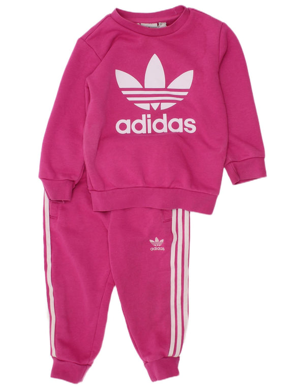 Adidas Baby Girls Graphic Ολόσωμη φόρμα 18-24 μηνών Ροζ βαμβακερή