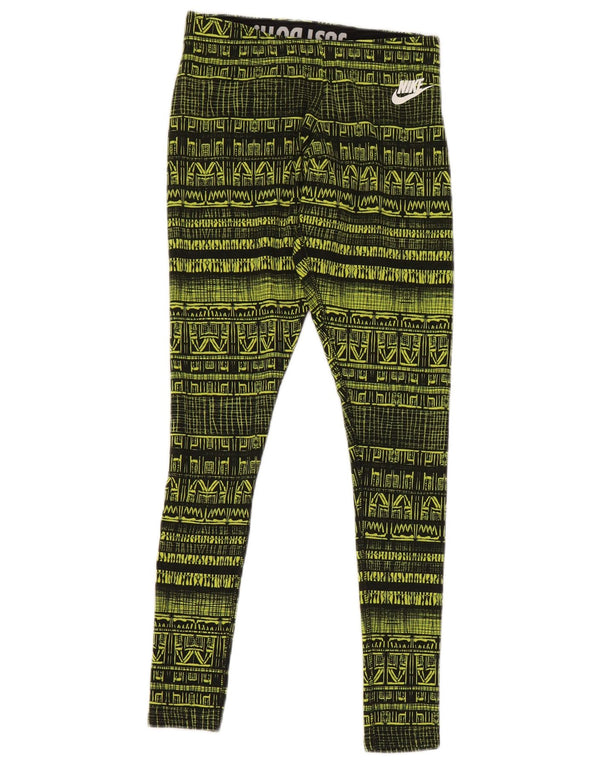 Κίτρινο βαμβακερό γυναικείο κολάν Nike UK 6 XS με Abstract Pattern