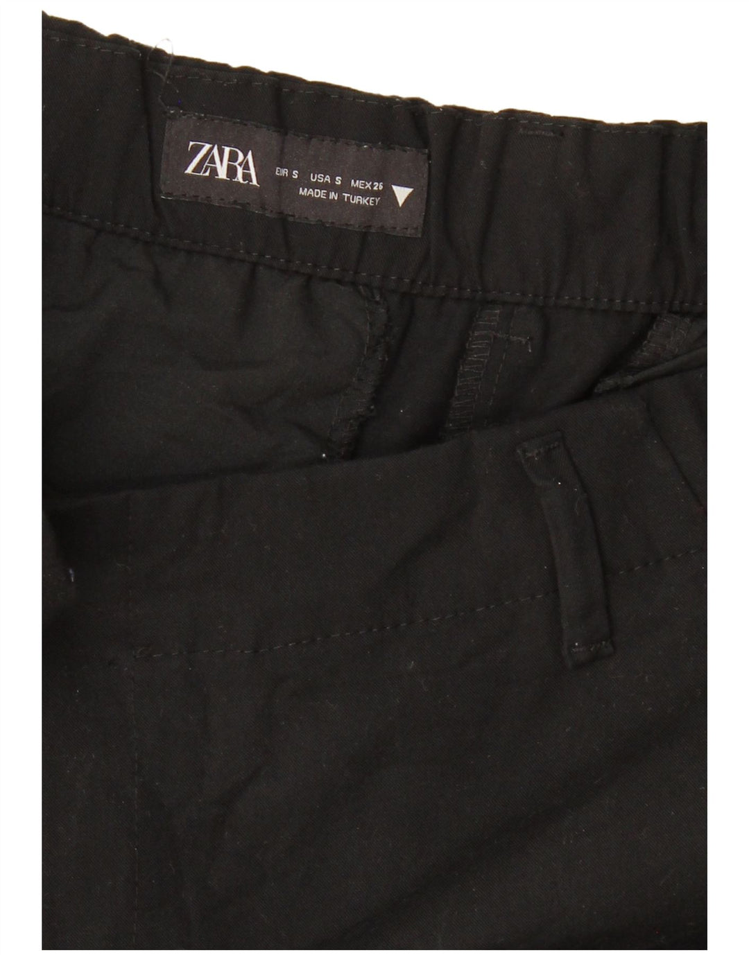 ZARA Γυναικείο Φαρδύ Παντελόνι Chino Μικρό W26 L26 Μαύρο