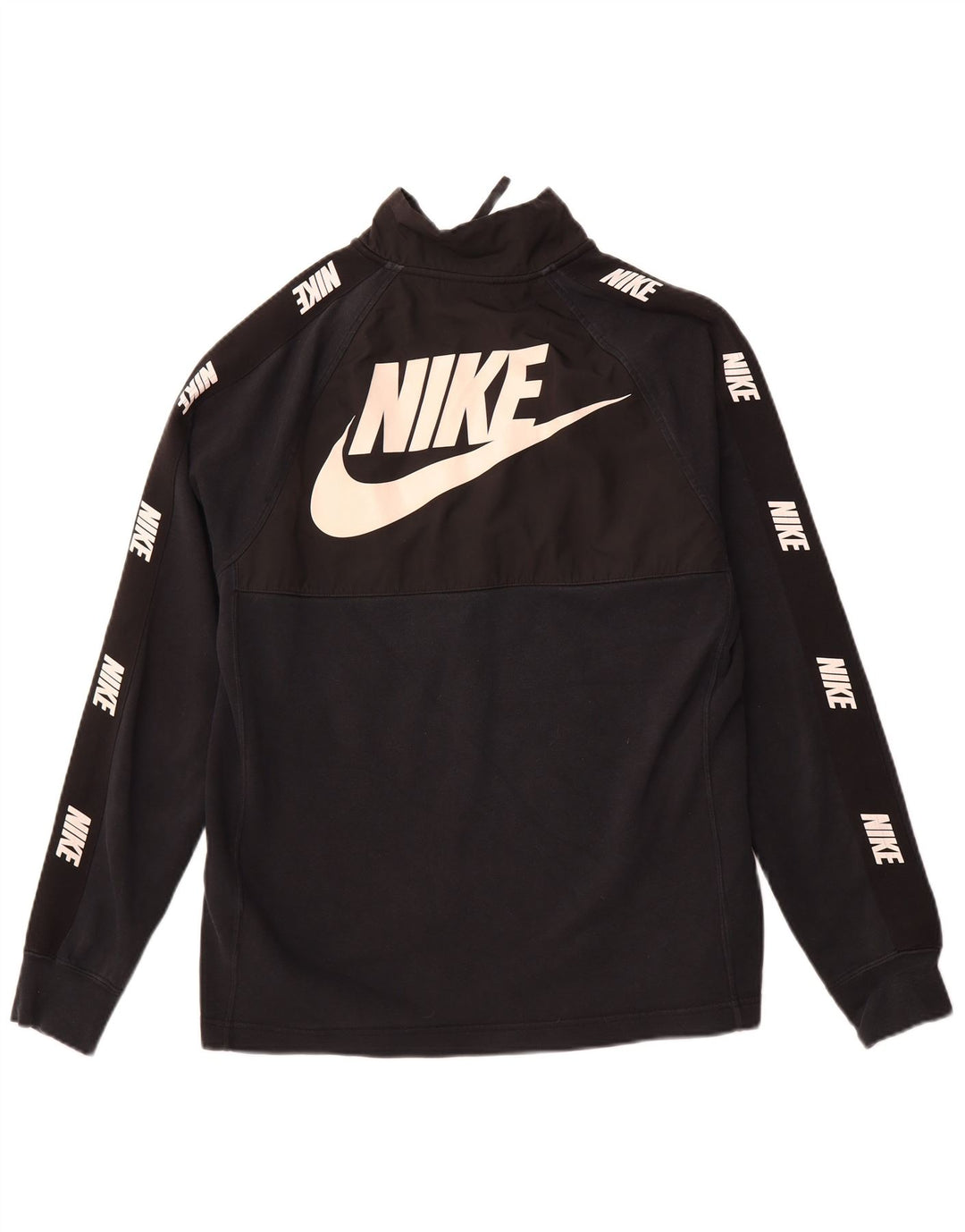 Ανδρικό φούτερ NIKE με φερμουάρ με λαιμόκοψη, μικρό μαύρο βαμβακερό