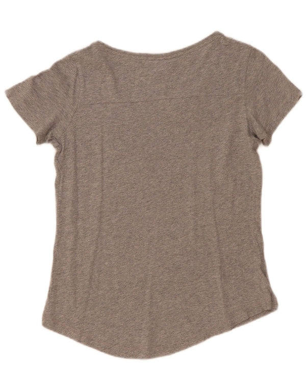 Champion Womens Heritage Fit Graphic T-shirt Top UK 12 Medium Grey Flecked