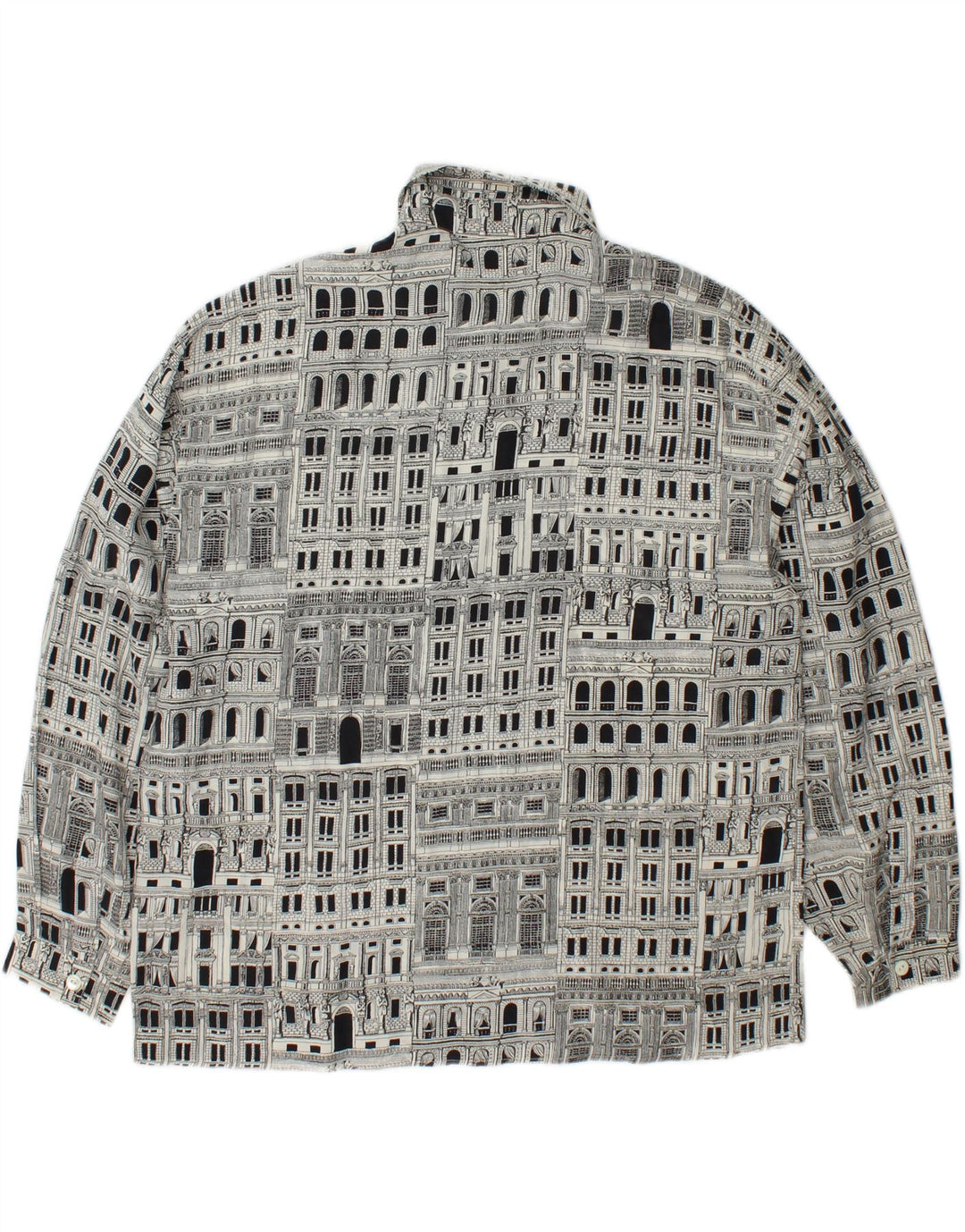 I BLUES Γυναικείο πουκάμισο γραφικό Μπλούζα IT 46 Μεγάλο Μαύρο Μεταξωτό