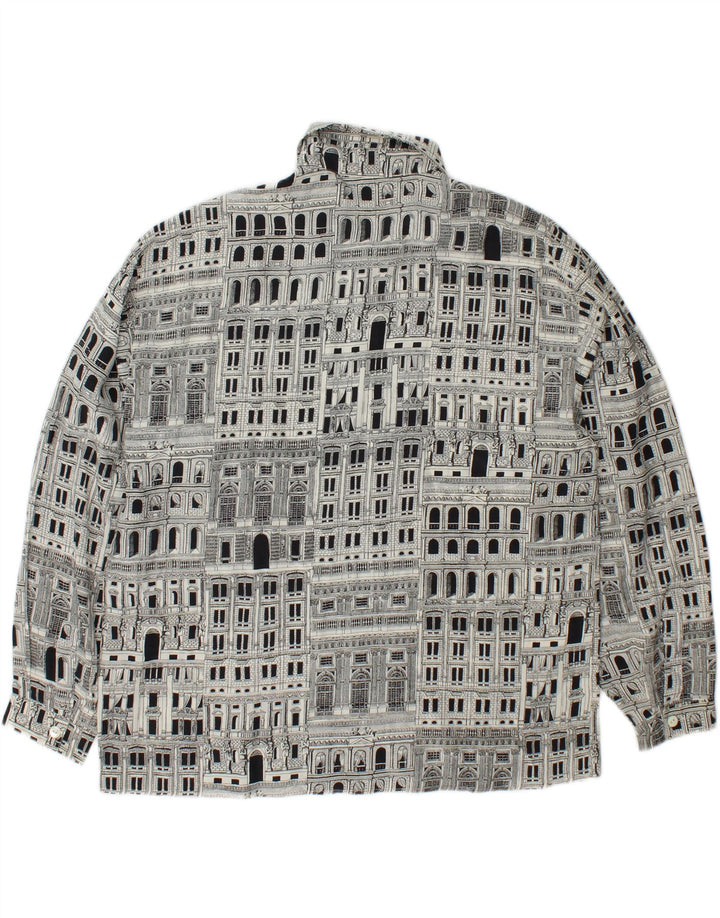 I BLUES Γυναικείο πουκάμισο γραφικό Μπλούζα IT 46 Μεγάλο Μαύρο Μεταξωτό