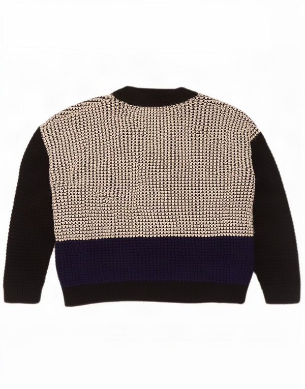 Topshop Γυναικείο πουλόβερ με λαιμόκαυστο UK 10 Small Black Colourblock