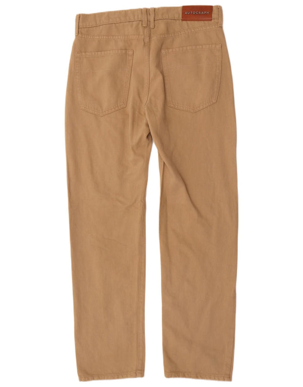 Marks & Spencer Mens Autograph Straight Casual Παντελόνι W32 L31 Beige