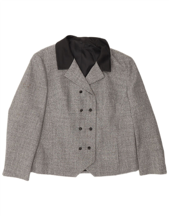 Erle ZF γυναικείο σακάκι με διπλό στήθος UK 16 Large Grey Houndstooth