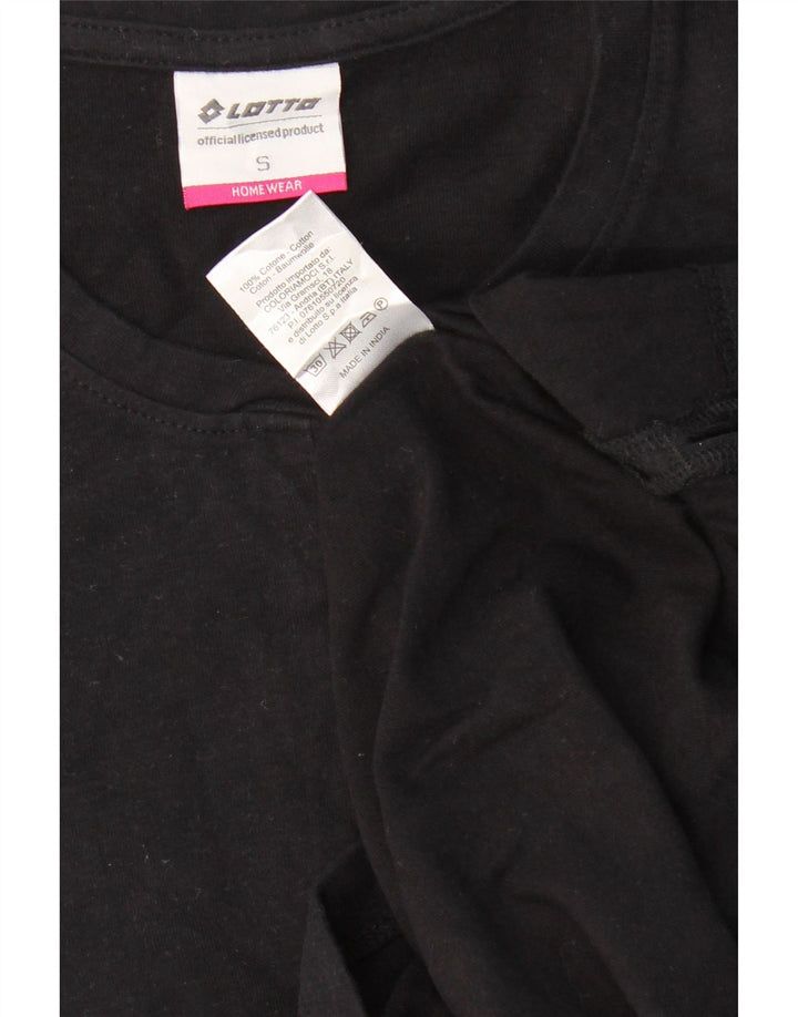 Lotto Γυναικείο τοπ μακρυμάνικο UK 10 Small μαύρο βαμβακερό