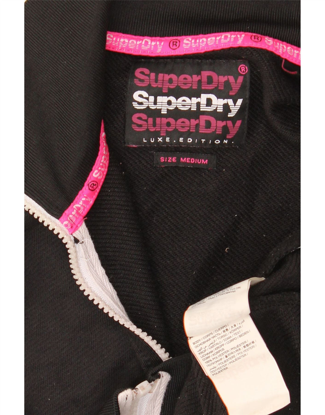 Γυναικεία αθλητική φόρμα SUPERDRY Top Jacket UK 14 Medium Black Colourblock