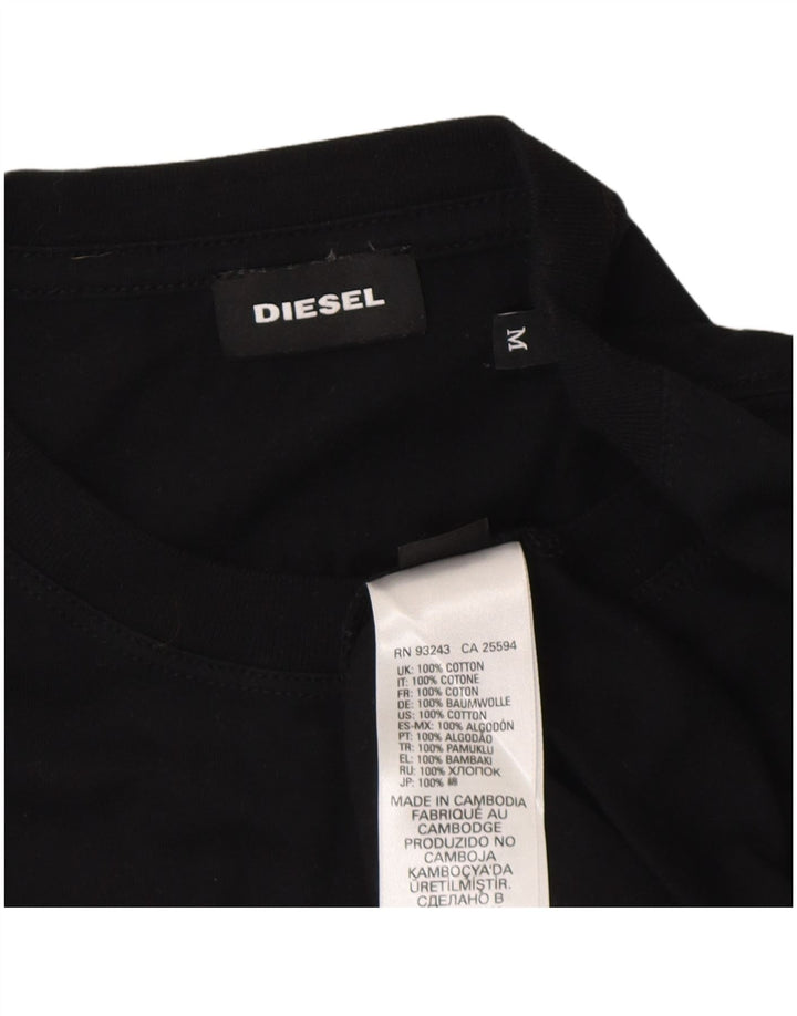 Ανδρικό γραφικό T-Shirt Diesel Top Μεσαίο μαύρο βαμβακερό
