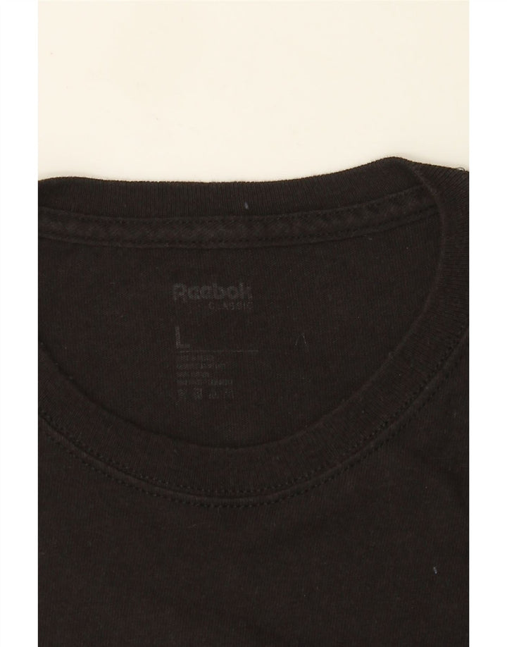 Ανδρικό γραφικό T-Shirt Reebok Top Large Μαύρο