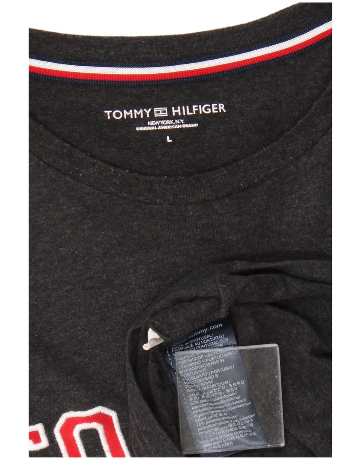 Tommy Hilfiger Ανδρικό γραφικό τοπ μακρυμάνικο μεγάλο μαύρο βαμβακερό