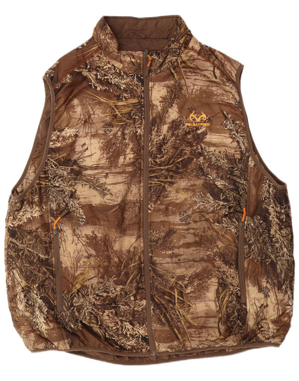 REALTREE Ανδρικά Reversible Gilet IT 54/56 3XL καφέ καμουφλάζ πολυεστέρας