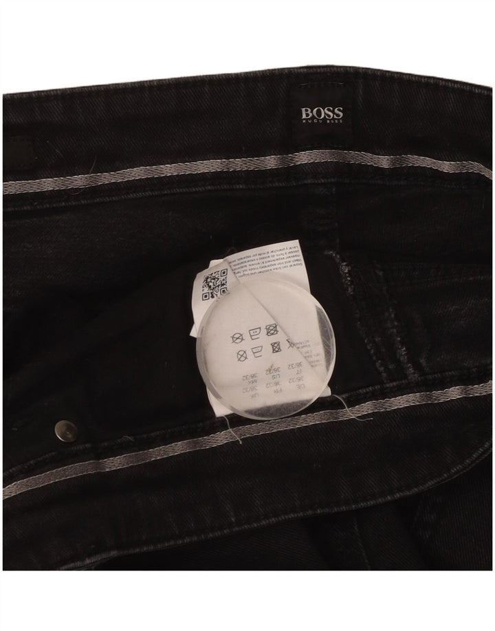Ανδρικό τζιν Hugo Boss Slim W36 L32 Μαύρο βαμβακερό