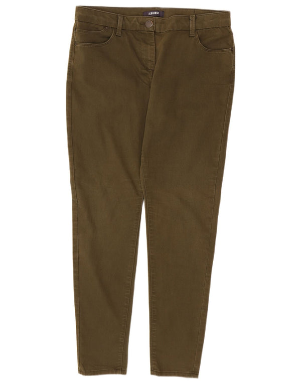 Marks & Spencer Γυναικεία Skinny Jeans UK 14 Medium W30 L29 Khaki Cotton