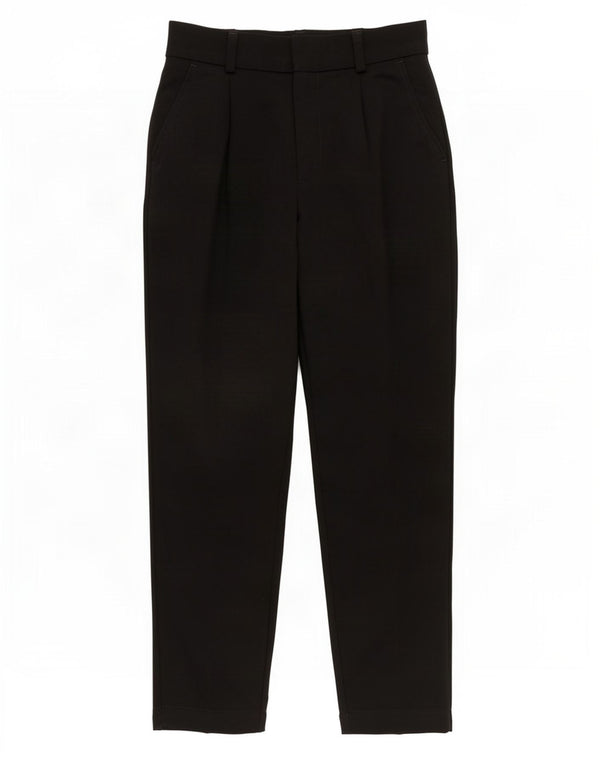 Zara Womens High Waist Tapered Suit Trousers Small W26 L26 Black Polyester