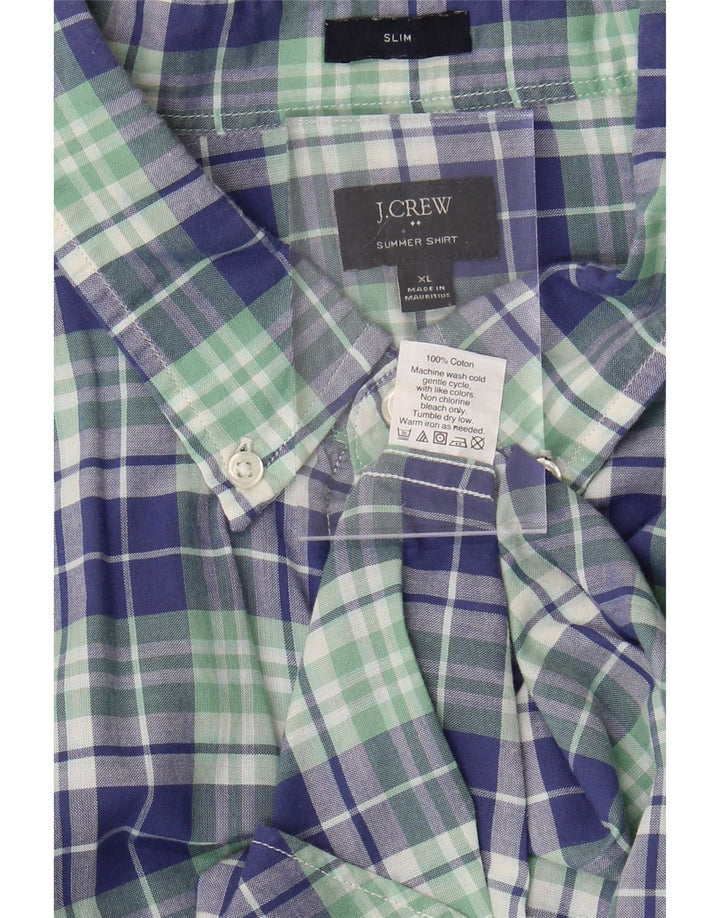J. CREW Mens Slim Shirt XL Blue Check Cotton Vintage J. Crew and Second-Hand J. Crew from Messina Hembry 