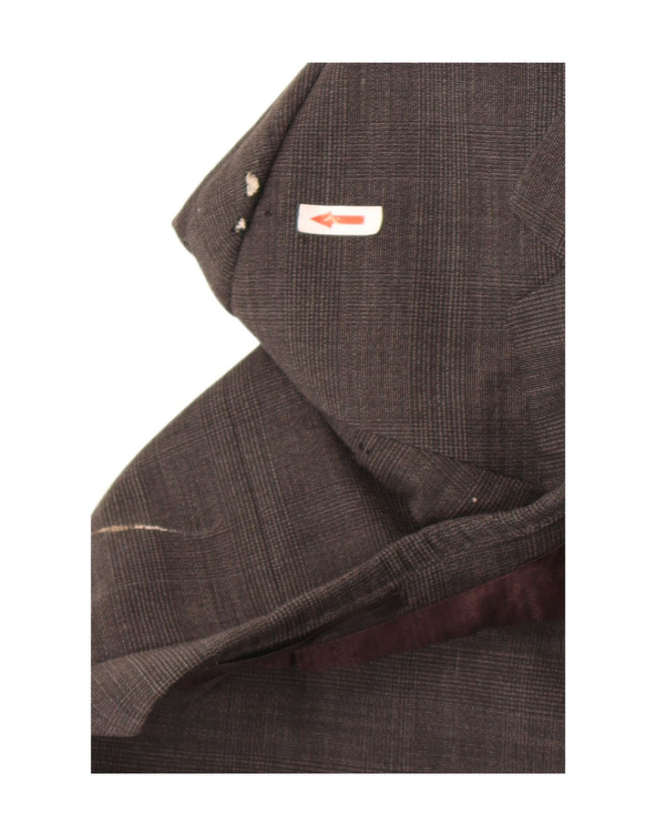 Marks & Spencer Ανδρικό σακάκι σακάκι με 2 κουμπιά UK 46 XL Grey Check Wool