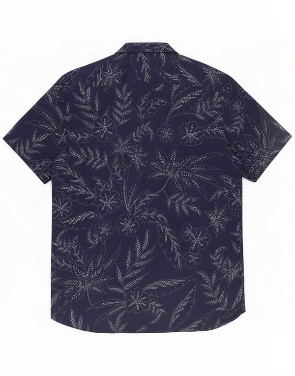 Ted Baker Ανδρικό κοντομάνικο πουκάμισο Μέγεθος 4 Large Navy Blue Floral Cotton