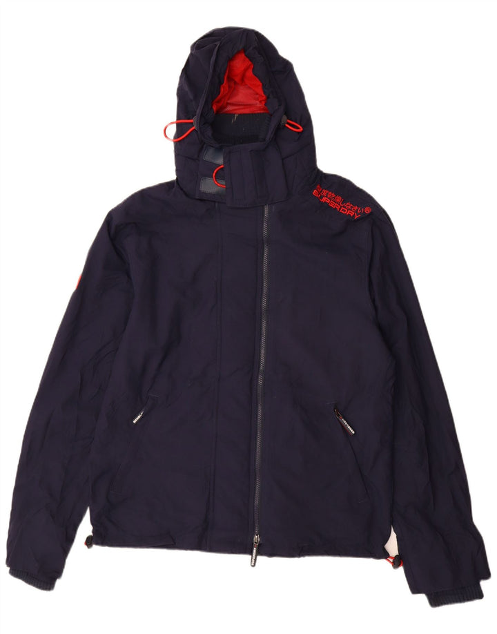 Ανδρικό μπουφάν SUPERDRY Windcheater Hooded Windbreaker UK 40 Large Navy Blue