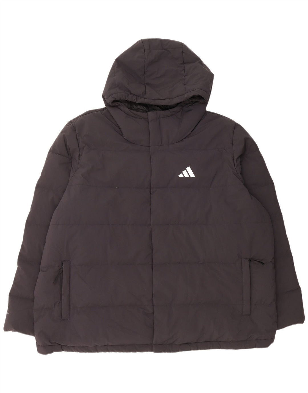 Ανδρικό μπουφάν με κουκούλα Adidas UK 46 3XL μαύρο πολυεστέρα