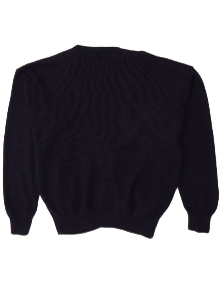 Ανδρικό πουλόβερ με ζακέτα VINTAGE Medium Navy Blue New Wool
