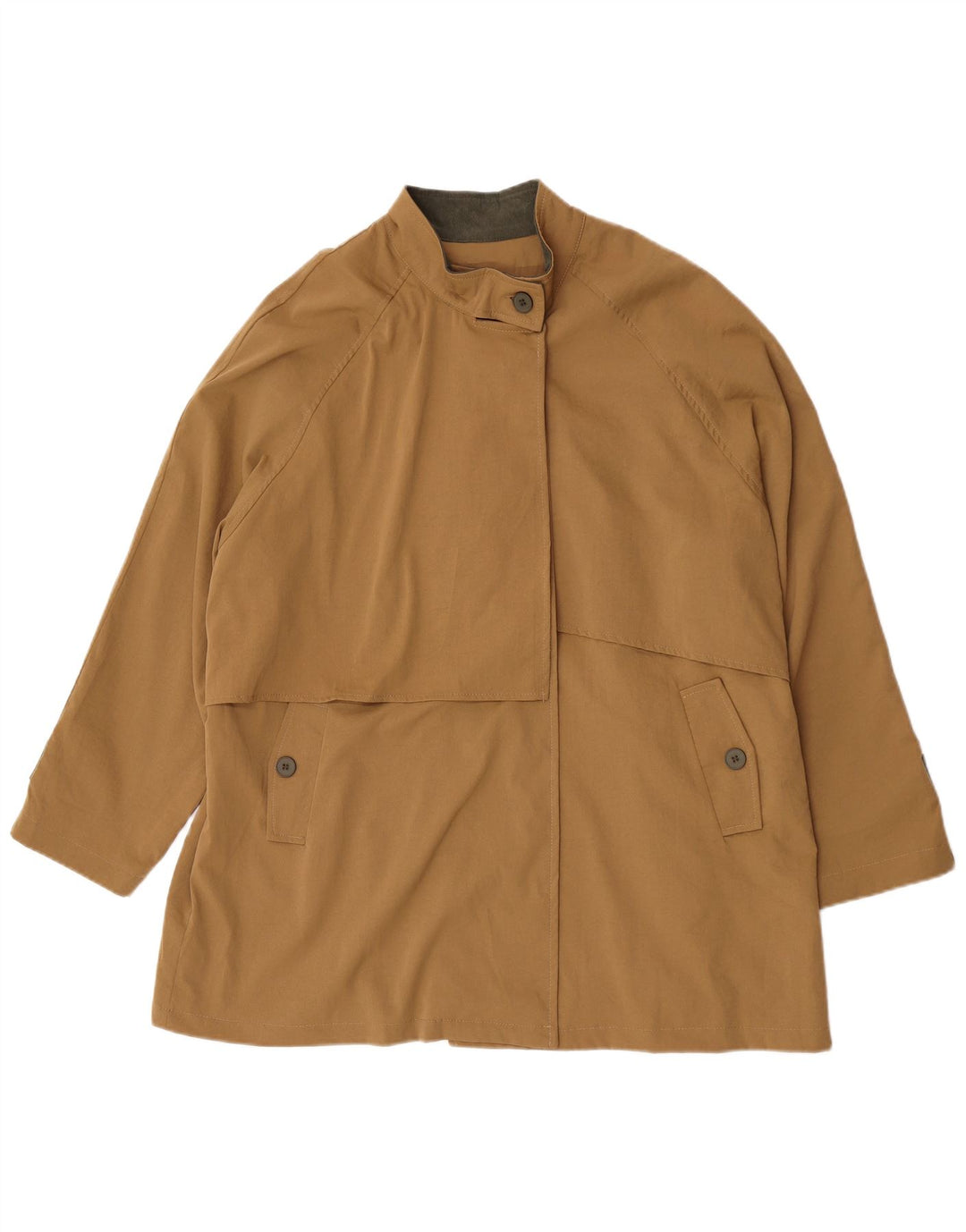 Vintage γυναικεία καμπαρντίνα UK 24 4XL καφέ πολυεστέρας