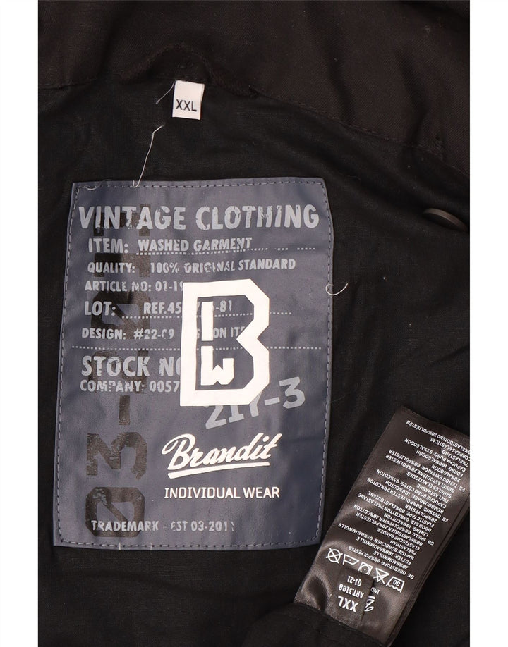 Brandit Ανδρικό Στρατιωτικό Μπουφάν UK 44 2XL Μαύρο βαμβακερό