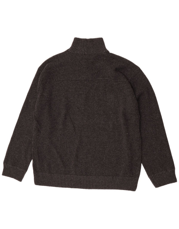 Ανδρικό πουλόβερ με φερμουάρ Marks & Spencer XL Lambswool σε γκρι χρώμα