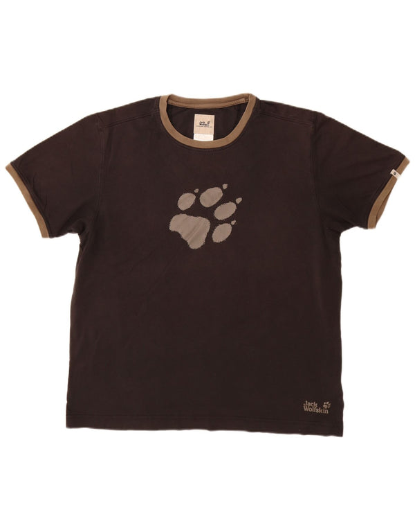 Ανδρικό γραφικό μπλουζάκι JACK WOLFSKIN Top UK 44 XL μαύρο βαμβακερό