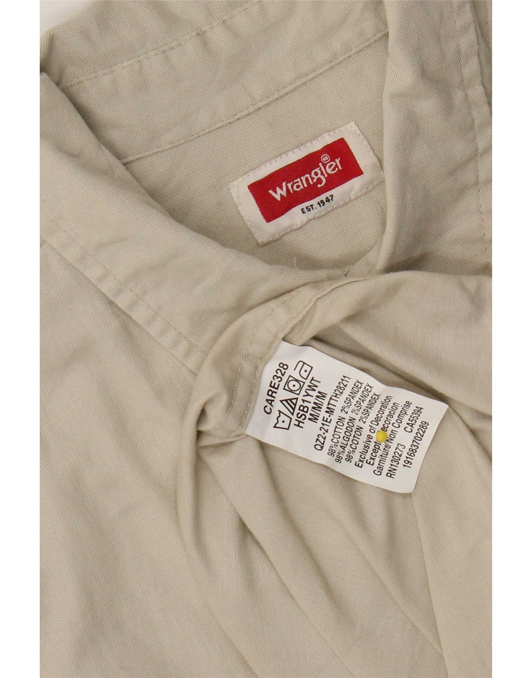 Ανδρικό αμάνικο πουκάμισο Wrangler, μεσαίο μπεζ βαμβακερό