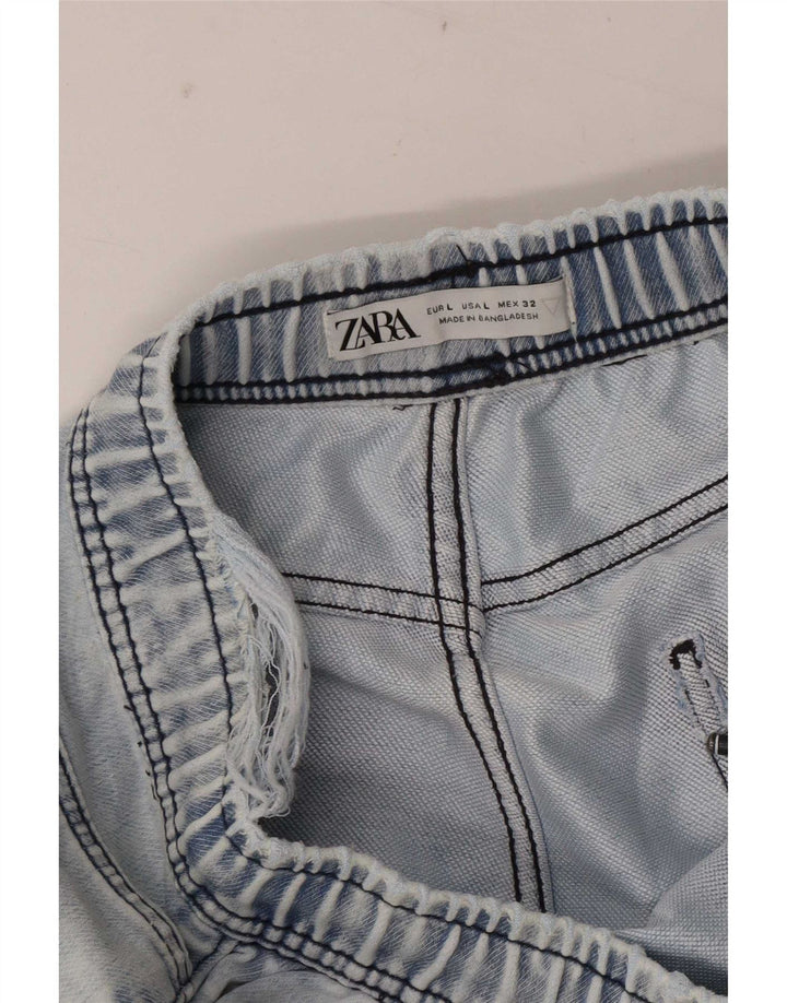 Zara Γυναικείο τζιν σορτς μεγάλο W32 μπλε