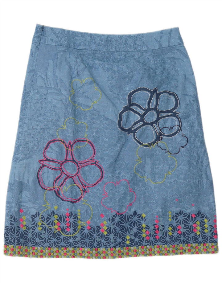 WHITE STUFF Γυναικεία φούστα A-Line UK 10 Small W32 Blue Floral Polyester