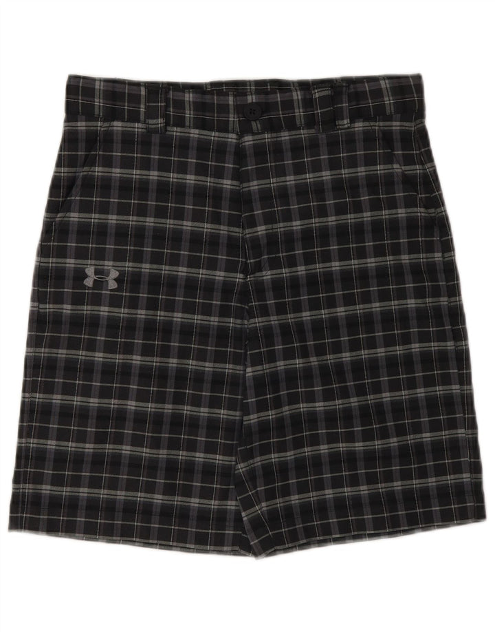 UNDER Armour Boys Chino Σορτς 11-12 ετών Μεγάλο W26 Grey Check Polyester