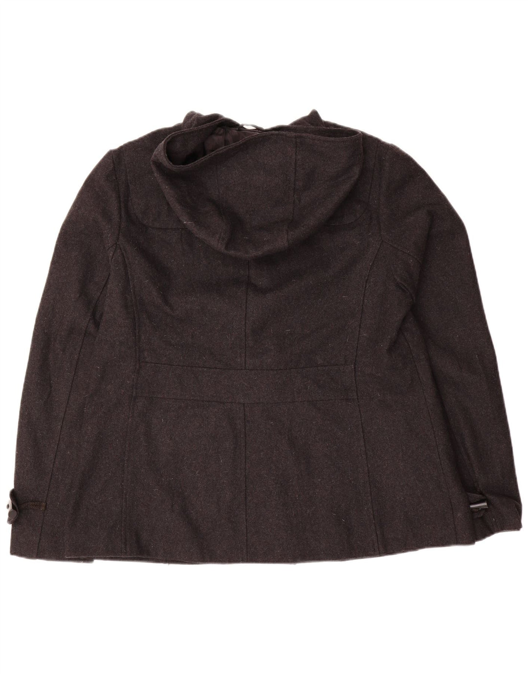 VINTAGE Γυναικείο μπουφάν με κουκούλα Duffle UK 16 Large Grey Wool