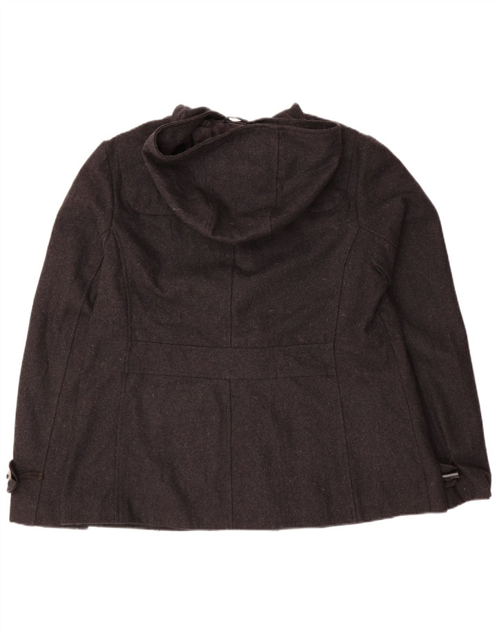 VINTAGE Γυναικείο μπουφάν με κουκούλα Duffle UK 16 Large Grey Wool