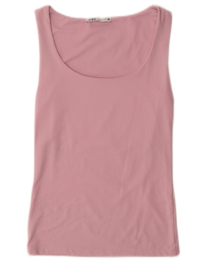 Zara Γυναικείο Γιλέκο Τοπ UK 10 Small Pink Polyamide