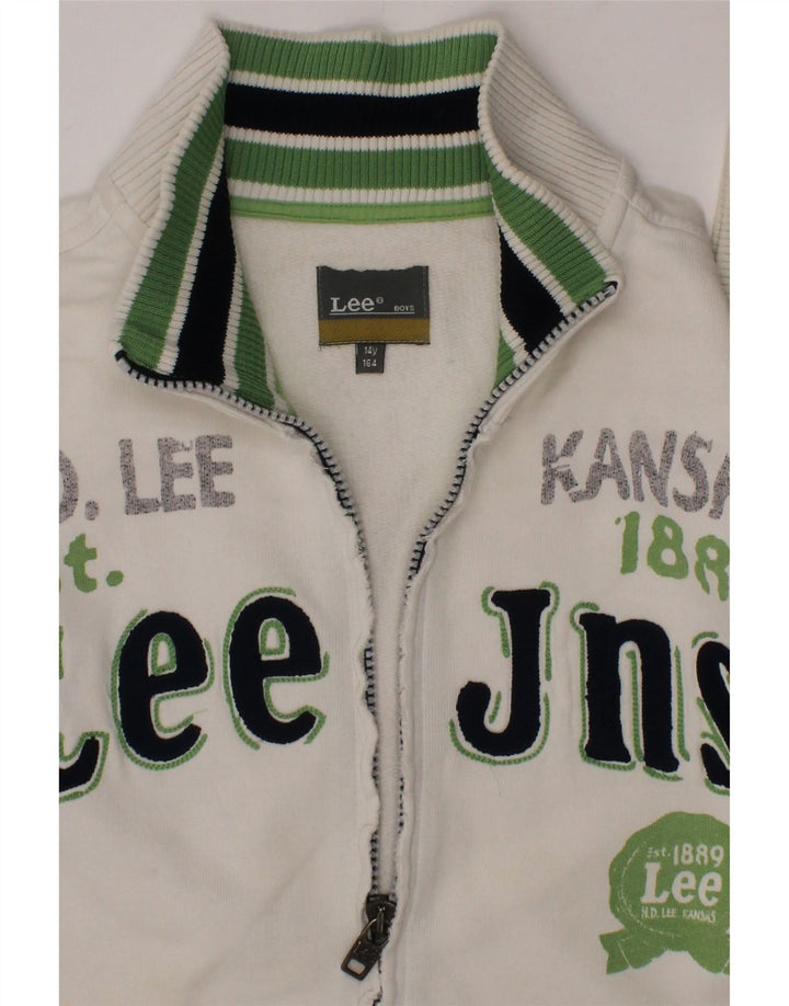 LEE Boys Graphic Tracksuit Top Jacket 13-14 Years White Cotton Vintage Lee and Second-Hand Lee from Messina Hembry 