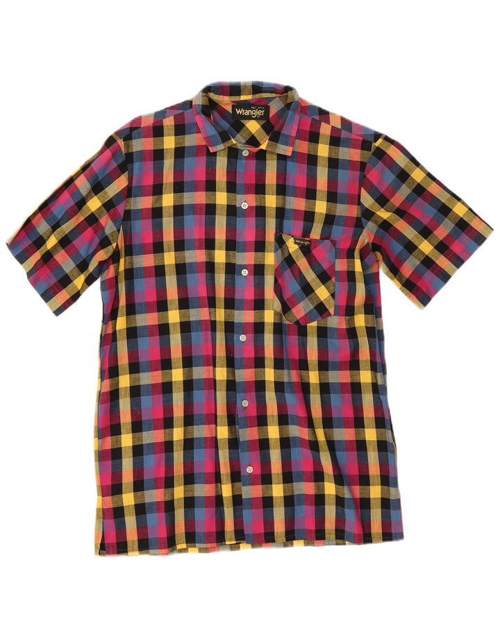 Ανδρικό κοντομάνικο πουκάμισο Wrangler 37 14 1/2 Small πολύχρωμο Gingham