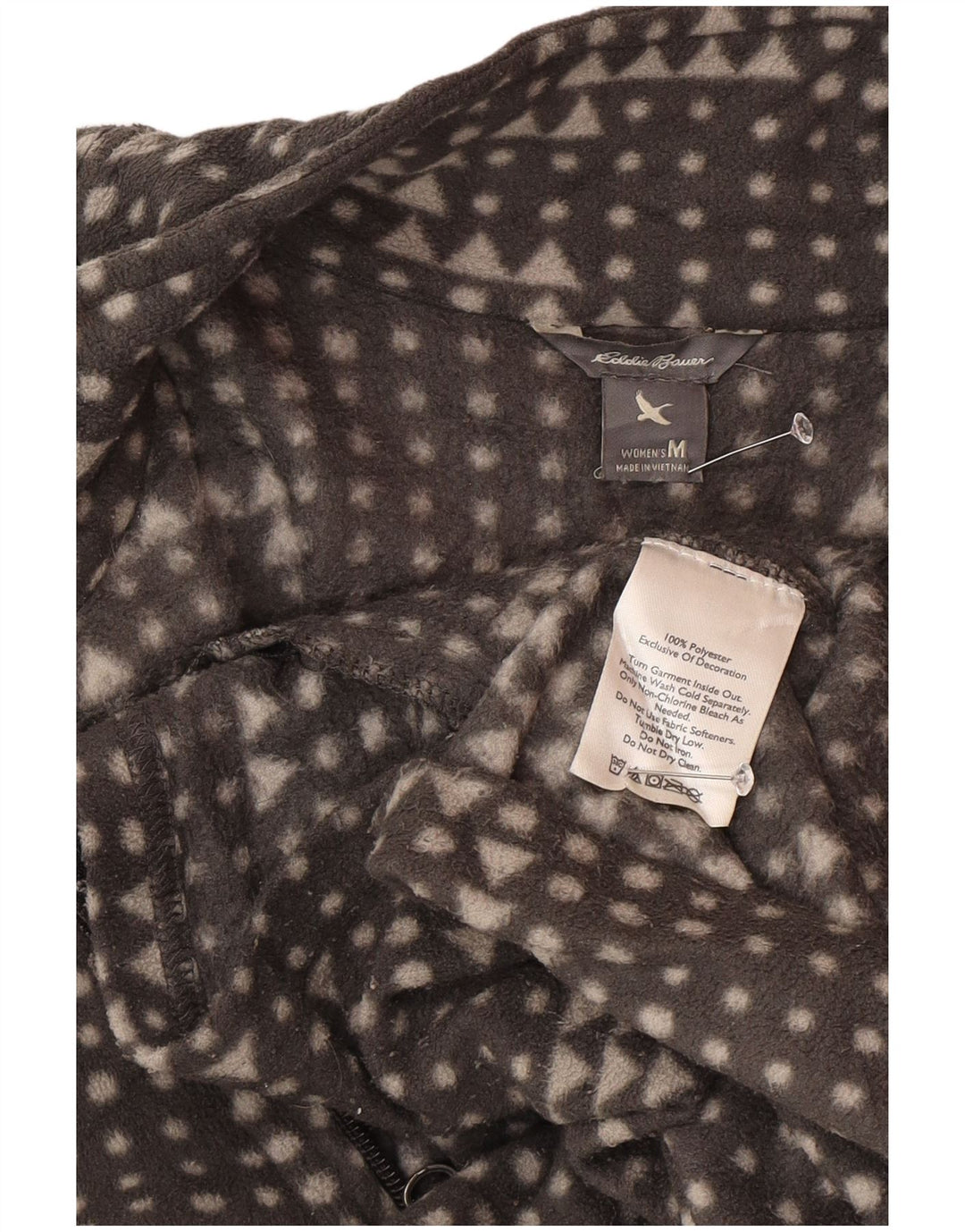 Γυναικείο φλις μπουφάν Eddie Bauer UK 14 Medium Grey Geometric Polyester