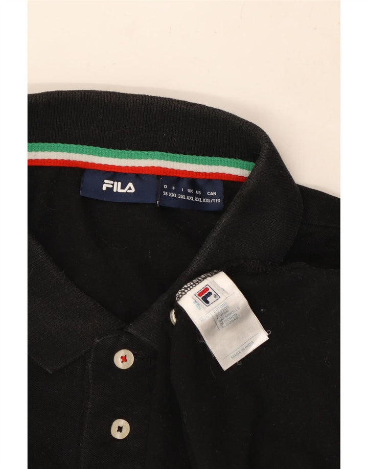 Ανδρικό μπλουζάκι πόλο FILA 2XL μαύρο βαμβακερό