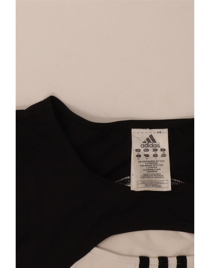 Adidas Γυναικείο Crop Vest Top UK 12 Medium White Colourblock Polyester