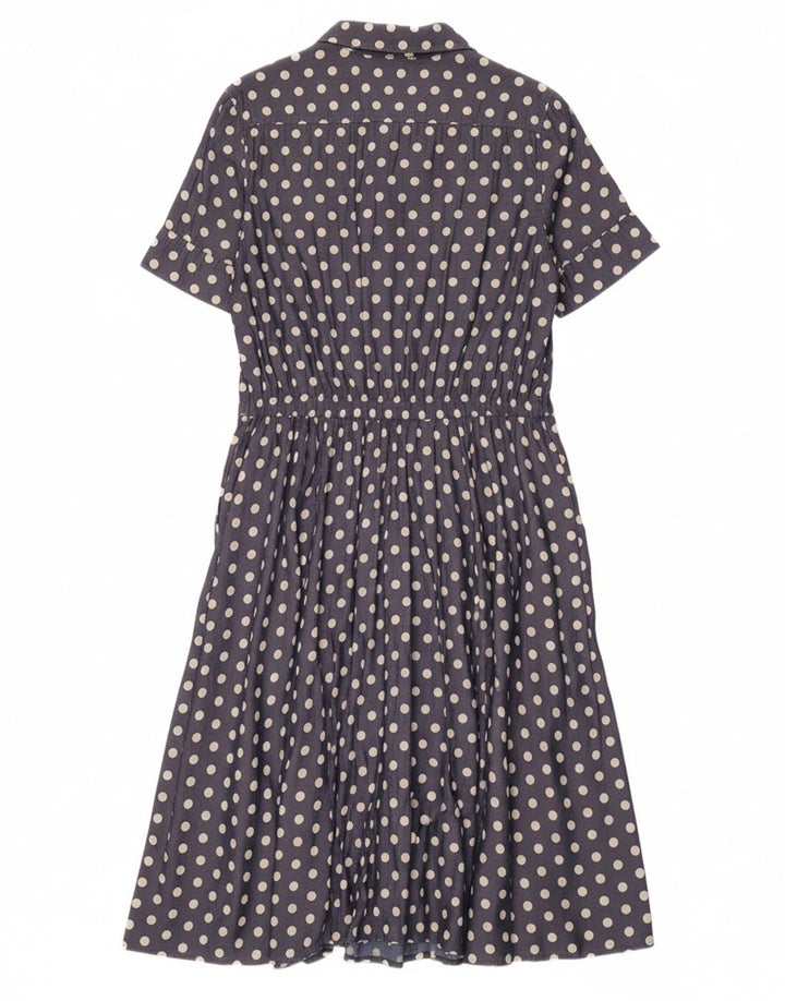 JASPER CONRAN Womens Maxi Dress UK 14 Medium Navy Blue Polka Dot