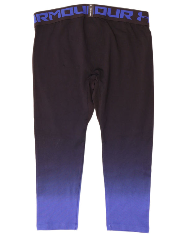 Under Armour Γυναικεία Heat Gear Crop κολάν UK 20 2XL Black Colourblock